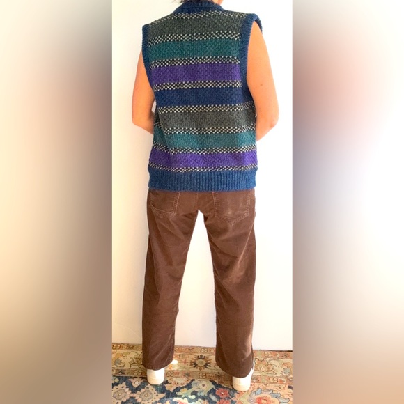 Vintage Sweater Vest by The Italian Mob Grandpa Sweater Unisex L 90’s Vintage - Picture 10 of 15